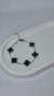 Pulseira trevo preto aço inoxidável prata - comprar online