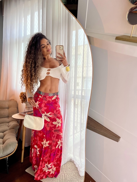Saia Longa Floral Vermelha – Afgham