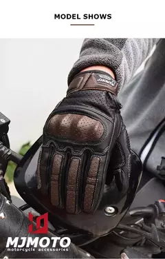 Luvas de couro vintage para motocicleta na internet