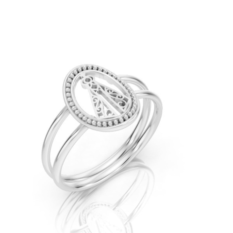 ANEL FEMININO EM PRATA PJ-006 - comprar online