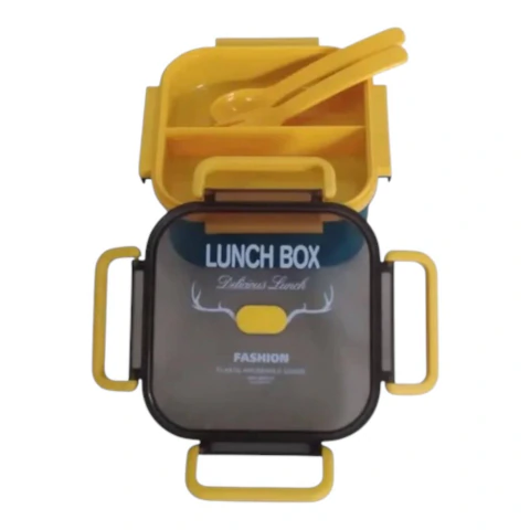 Lunchera de plastico doble con cubiertos 443153