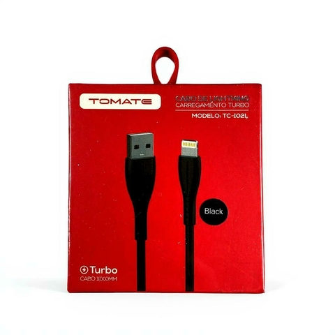 Cabo de Dados Turbo Tomate TC-102L USB para Lightining 1M 5V-2.1A - comprar online