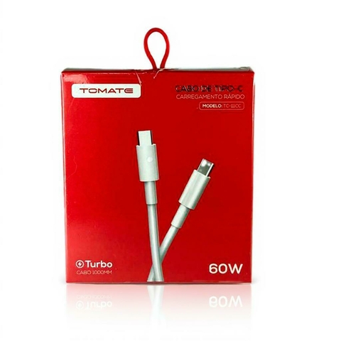 Cabo de dados Tipo-C para Tipo-C Turbo Tomate 1M 60W 5V 2.4A TC-111CC - comprar online