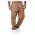 Calças de carga masculina cintura elástica multi-bolso solto combate calças d - Loja Noirwear