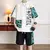 Imagem do Terno esportivo japonês masculino, camiseta e shorts moda High Street, conjunto