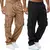 Calças de carga masculina cintura elástica multi-bolso solto combate calças d