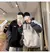 Hoodies masculino falso moletom de duas peças outono costura coreano solto cont