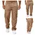 Calças de carga masculina cintura elástica multi-bolso solto combate calças d