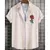 Camisa havaiana masculina 3d flor &amp; texto impressão praia festa moletom sol