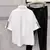 Contraste cor solta manga curta camisas masculinas estética coreana roupas popu - comprar online