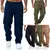 Imagem do Calças de carga masculina cintura elástica multi-bolso solto combate calças d