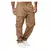 Imagem do Calças de carga masculina cintura elástica multi-bolso solto combate calças d