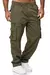 Calças de carga masculina cintura elástica multi-bolso solto combate calças d