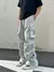 Imagem do Calça de trabalho retrô americana paraquedista, masculina e feminina, verão a