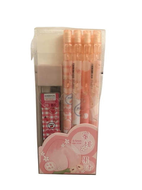 Set de lápices mecánicos "Peach" con minas de repuesto