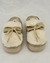 PANTUFLAS CON MOÑO Y PELUCHE CRUDO