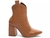 Bota Bico Fino Feminina Marrom Caramelo Cano Médio Ultra Revestida Confortável - Sapato de Cristal