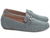 Mocassim Feminino Camurça Azul Bico Alongado Nobuck Macio Costurado - comprar online