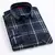 Camisa xadrez masculina de algodão puro manga longa regular ajuste masculino ca