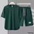 Novo terno de verão waffle masculino 2025 coreano casual camiseta + shorts tern - comprar online