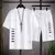Elegante conjunto de camiseta e shorts casuais para terno masculino solto