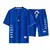 Elegante conjunto de camiseta e shorts casuais para terno masculino solto na internet