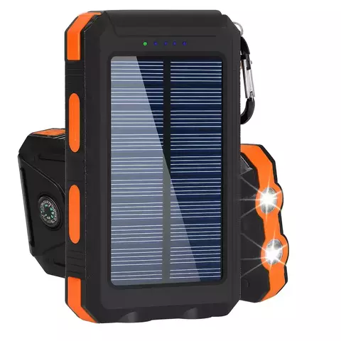 Power Bank Solar 10000mAh Carregador Portátil Bateria Extern
