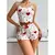 Conjunto de pijamas femininos pijamas 2 peças regata curta e shorts s m l branc - online store