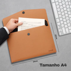 Pasta de Arquivo A4 de Couro Ecológico, Organizador de Documentos, Pasta de Envelope com Fecho Magnético para Recibo de Carta - comprar online