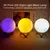 Led night light 8cm lua lâmpada alimentada por bateria com suporte estrelado lâmpada decoração do quarto luzes da noite crianças presente botão célula - Brank