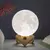Led night light 8cm lua lâmpada alimentada por bateria com suporte estrelado lâmpada decoração do quarto luzes da noite crianças presente botão célula na internet