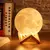 Led night light 8cm lua lâmpada alimentada por bateria com suporte estrelado lâmpada decoração do quarto luzes da noite crianças presente botão célula na internet