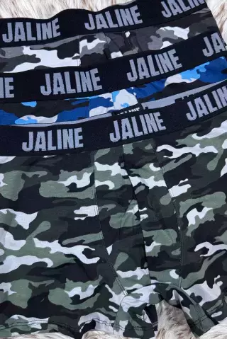 BOXER DE ALGODON Y LYCRA ESTAMPADO "CAMUFLADO" - JALINE MEN 232 - comprar online