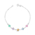 Pulseira Feminina Trevos Coloridos Prata 925