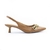 Slingback Caramelo em couro ,Salto Baixo,Bico Fino
