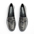Loafer Prata em Couro com Bridão Cromado - La Belle Femme