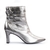 Bota Prata em Couro com Salto Regular - comprar online