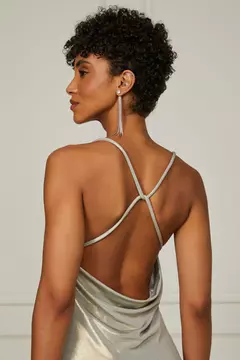 Vestido Longo Degage Metalizado Animale - loja online