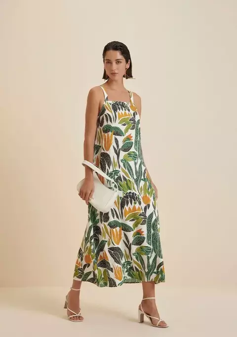 Vestido Estampado Midi