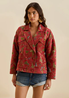 Imagem do Jaqueta Over Vermelha Bordada MR