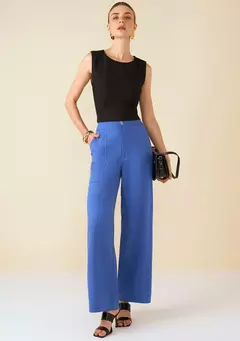 Calça Alfaiataria Broche Azul MV - loja online