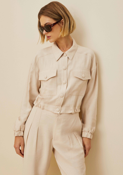 Jaqueta Bomber Areia MR