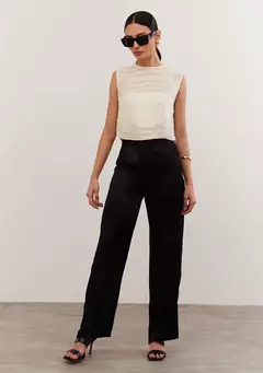 Calça Wide Seda Preta Iodice - loja online