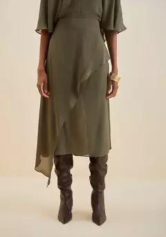 Saia MR Verde Olivia Ponta - comprar online