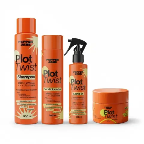 Kit Plot Twist Pepper Jane Shampoo + Condicionador + Máscara + Leave-in