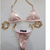 Conjunto de Biquíni Sexy Elegante com Corrente e Pingente
