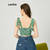 Blusa Cropped Regata Lastex Floral com Amarração nas Alças na internet