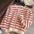 Imagem do Cardigan LEKA de malha listrado feminino primavera outono