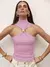 Blusa feminina elegante com decote cruzado na internet