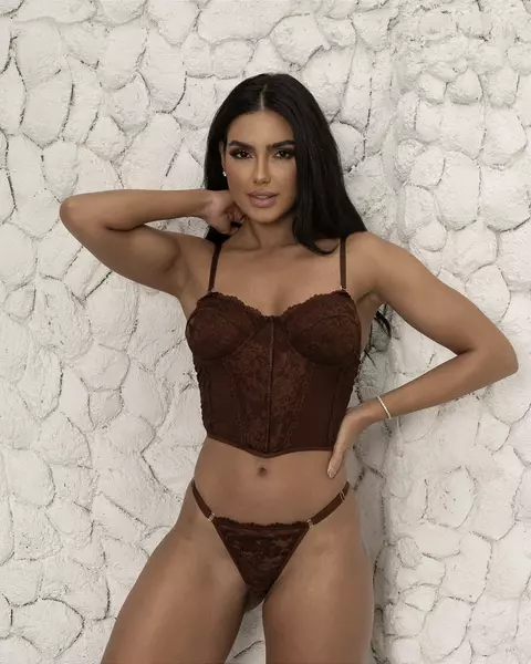 Corset de renda e tule com aro de sustentação e barbatanas Verena - comprar online